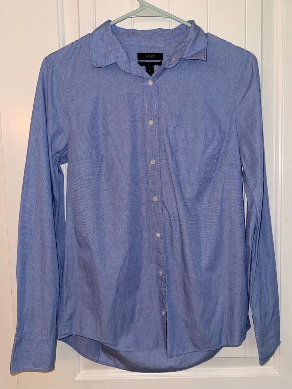 J.Crew Classic Blue End-on-End Long Sleeve Button-Down Shirt Sz 4